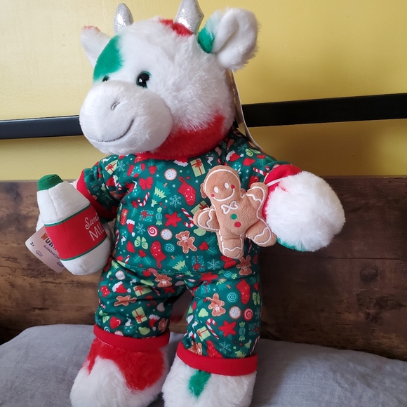 Build A Bear Christmas Holiday Mooey Cow with Holiday PJs and Cookies & Milk - Picture 3 of 4